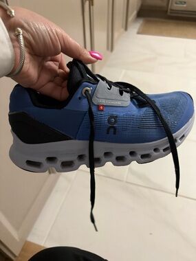 On Running Blue and Black Women's Cloudswift Sneakers